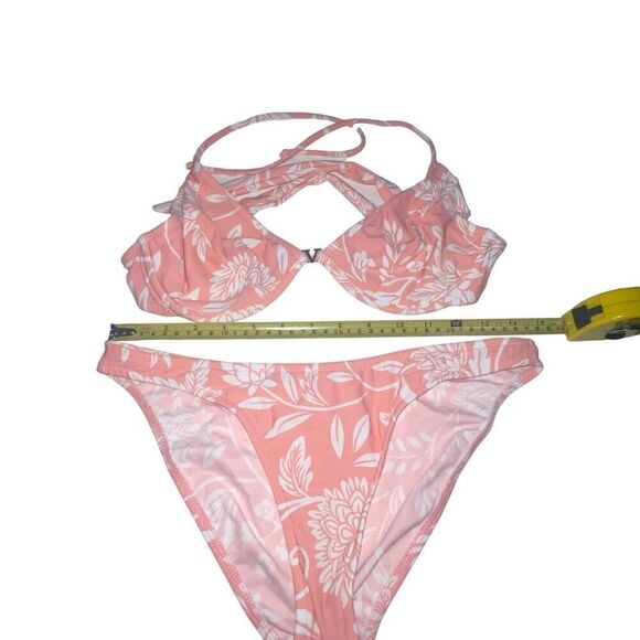 Venus Pale Orange & White Floral Underwire Bikini - Size‎ 6 bottoms - C cup top - Picture 2 of 9